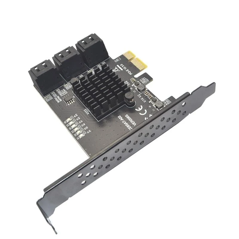 PCIE zu SATA-Karte 6 Anschlüsse SATA 3 PCI Express-Erweiterungskarte PCI-E / PCIE SATA-Controller-Multiplikator für SSD Synology ASM1166-Chips