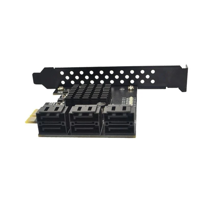 PCIE zu SATA-Karte 6 Anschlüsse SATA 3 PCI Express-Erweiterungskarte PCI-E / PCIE SATA-Controller-Multiplikator für SSD Synology ASM1166-Chips