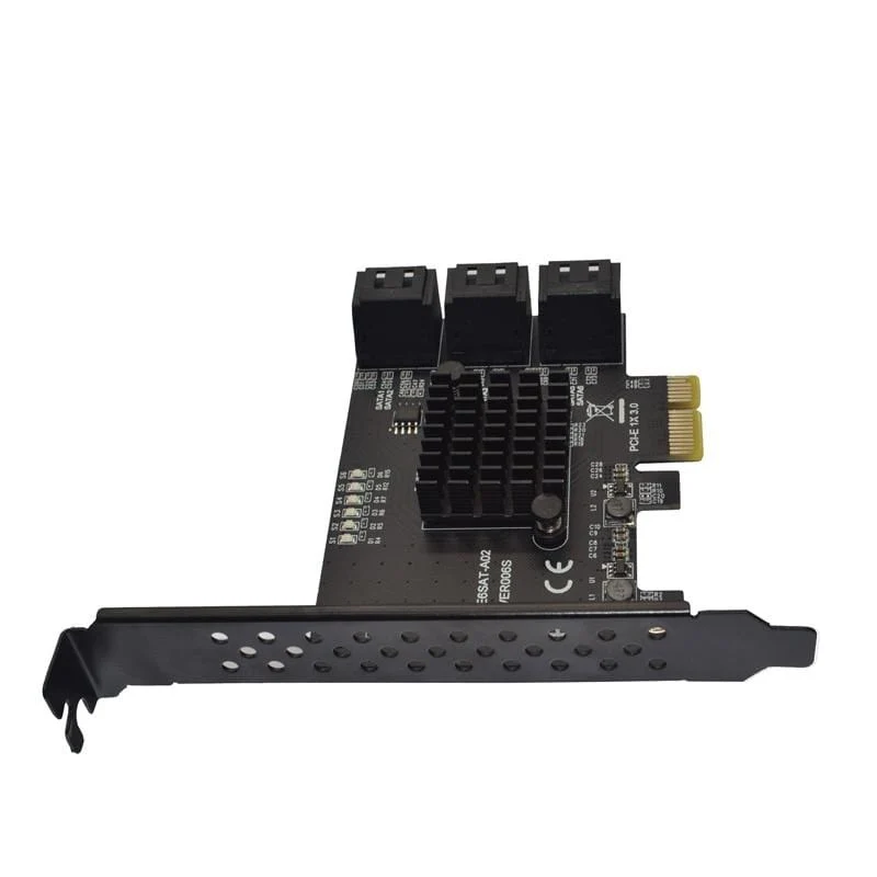 PCIE zu SATA-Karte 6 Anschlüsse SATA 3 PCI Express-Erweiterungskarte PCI-E / PCIE SATA-Controller-Multiplikator für SSD Synology ASM1166-Chips