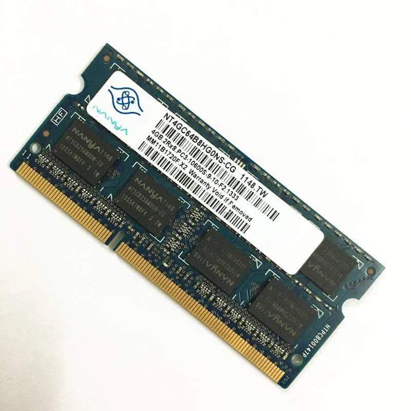 Laptop-RAMs Nanya DDR3 RAMS 4 GB 2RX8 1333 MHz PC3-10600S 204-poliger tragbarer Gerätespeicher 1 Stück