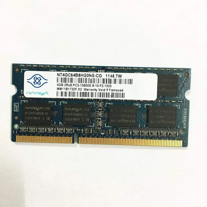 Laptop-RAMs Nanya DDR3 RAMS 4 GB 2RX8 1333 MHz PC3-10600S 204-poliger tragbarer Gerätespeicher 1 Stück