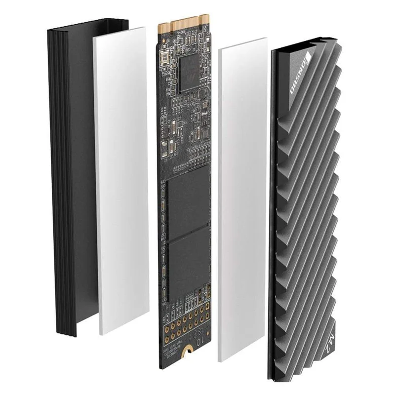 M.2 SSD NVMe Kühlkörper Kühlkörper M.2 2280 SSD Festplatte Aluminium Kühlkörper Kühler Thermal Pad für Desktop PC Thermische dichtung
