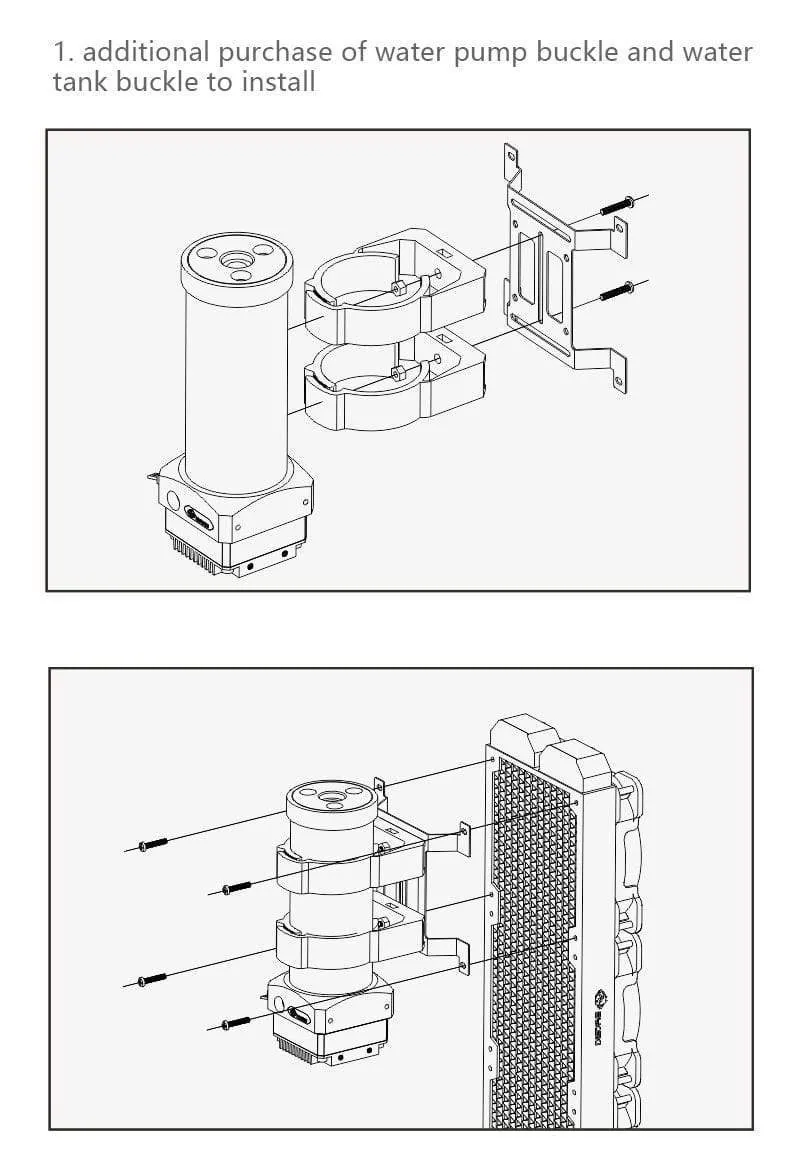 10-W-DDC-Kombipumpe + Reservoir, maximal 3800 U/min, Förderhöhe 3 Meter, 300 l/h, Wasserzylinder, Tanklänge 100/150/200 mm