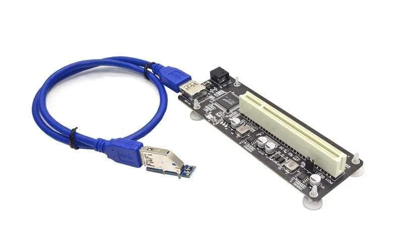 PCIE PCI-E PCI Express X1 zu PCI Riser-Karte Buskarte Hocheffizienter Adapterkonverter USB 3.0-Kabel für Desktop-PC ASM1083-Chip