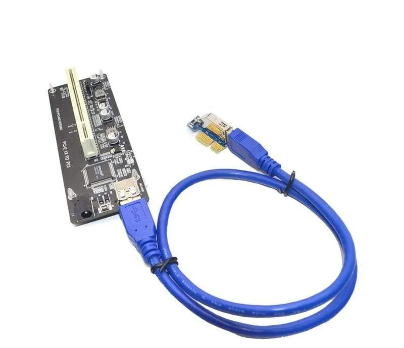 PCIE PCI-E PCI Express X1 zu PCI Riser-Karte Buskarte Hocheffizienter Adapterkonverter USB 3.0-Kabel für Desktop-PC ASM1083-Chip