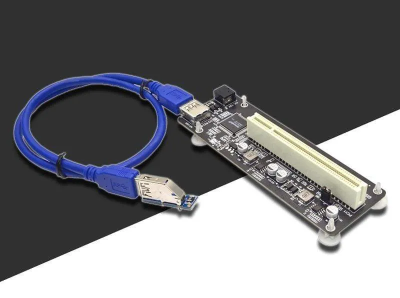 PCIE PCI-E PCI Express X1 zu PCI Riser-Karte Buskarte Hocheffizienter Adapterkonverter USB 3.0-Kabel für Desktop-PC ASM1083-Chip