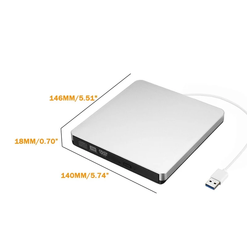 Typ-C/USB3.0 Hochgeschwindigkeits-externes CD-DVD-Laufwerk, 4K-3D-Player-Recorder für Mac, Windows-Laptop, PC, tragbares BD/CD/DVD-Brenner-Laufwerk