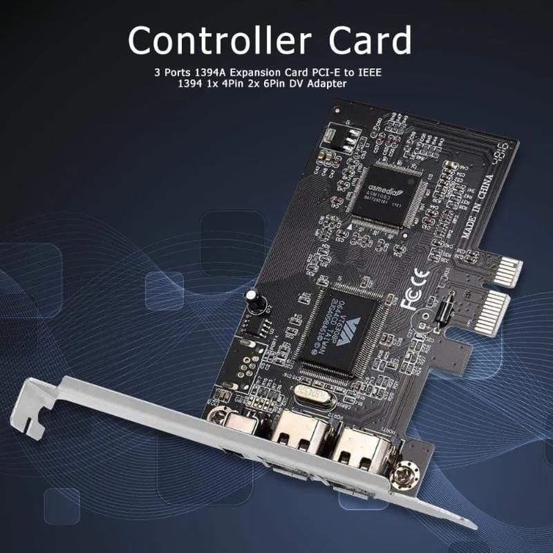 3 Ports 1394A Erweiterungskarte PCI-E 1X zu IEEE 1394 DV Videoadapter 1x 4Pin 2x 6Pin Controller für Desktop-PC