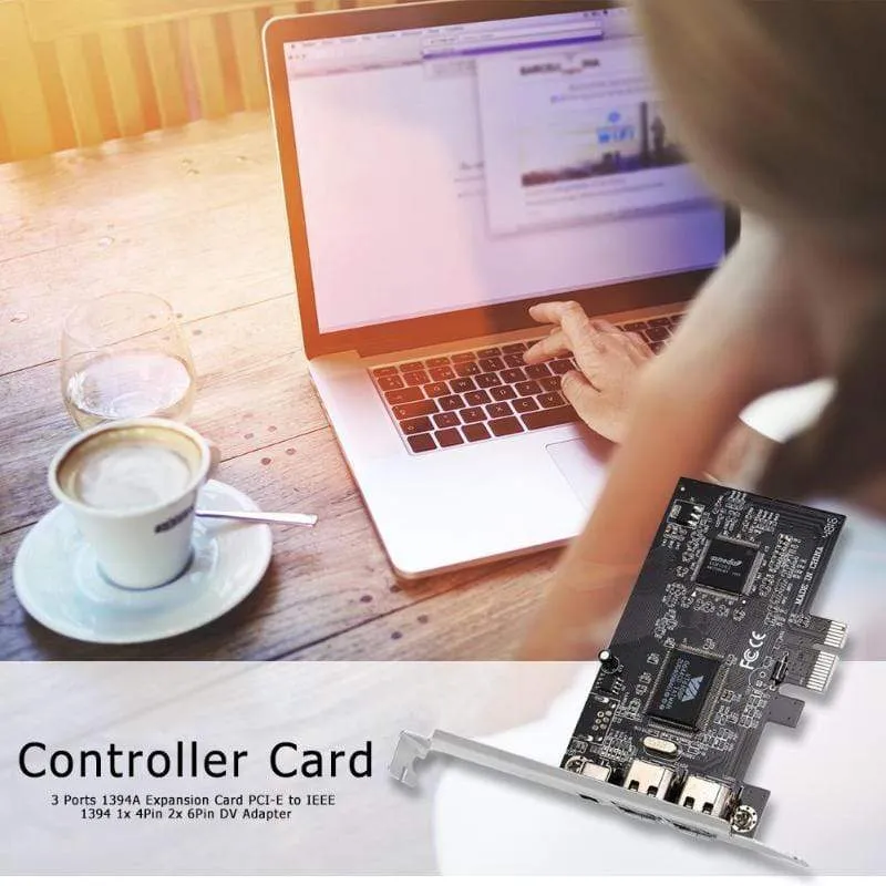 3 Ports 1394A Erweiterungskarte PCI-E 1X zu IEEE 1394 DV Videoadapter 1x 4Pin 2x 6Pin Controller für Desktop-PC