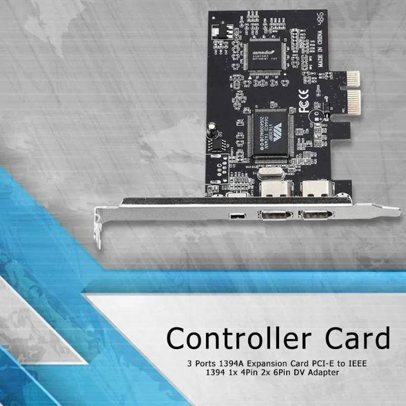 3 Ports 1394A Erweiterungskarte PCI-E 1X zu IEEE 1394 DV Videoadapter 1x 4Pin 2x 6Pin Controller für Desktop-PC