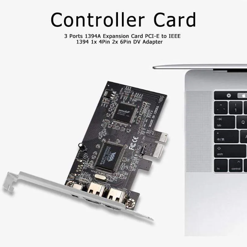 3 Ports 1394A Erweiterungskarte PCI-E 1X zu IEEE 1394 DV Videoadapter 1x 4Pin 2x 6Pin Controller für Desktop-PC