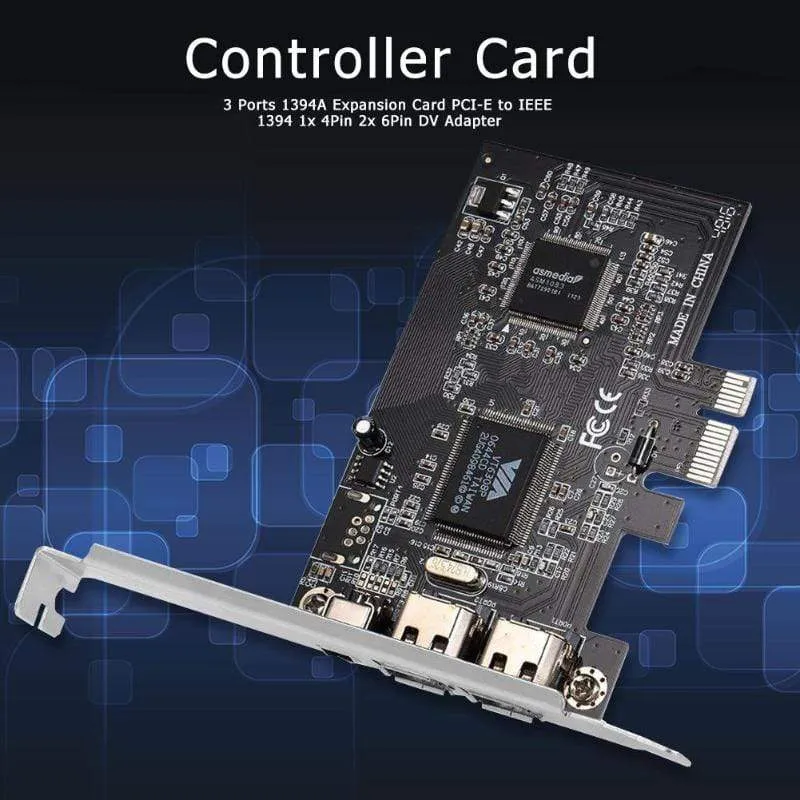 3 Ports 1394A Erweiterungskarte PCI-E 1X zu IEEE 1394 DV Videoadapter 1x 4Pin 2x 6Pin Controller für Desktop-PC