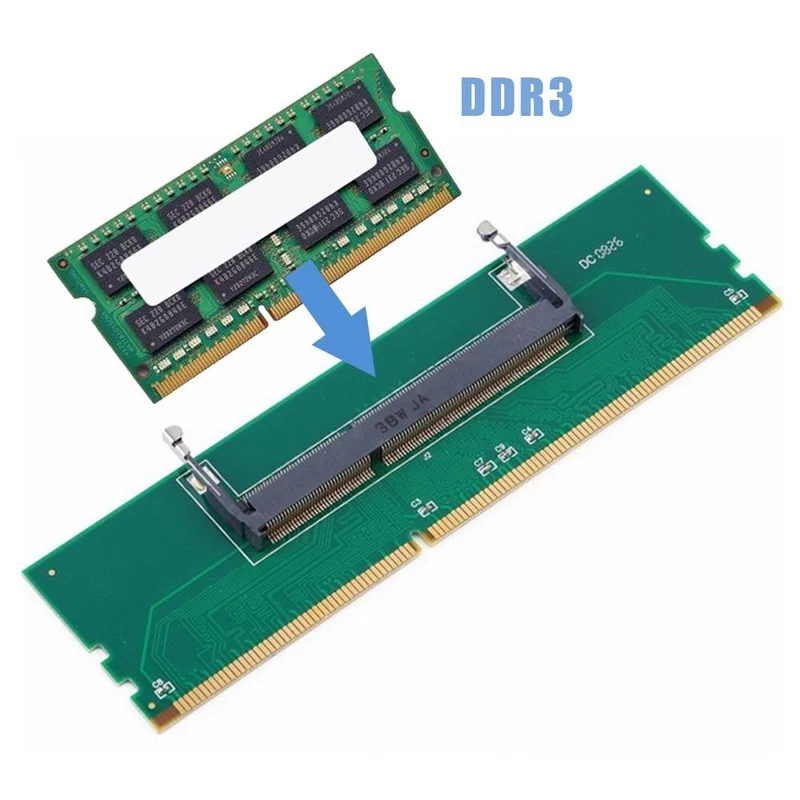 Laptop Die Adapterkarte 200-poliger DDR3-SO-DIMM zum Desktop 240-poliger DIMM Professional Praktischer DDR3-Speicher-RAM-Anschlussadapter