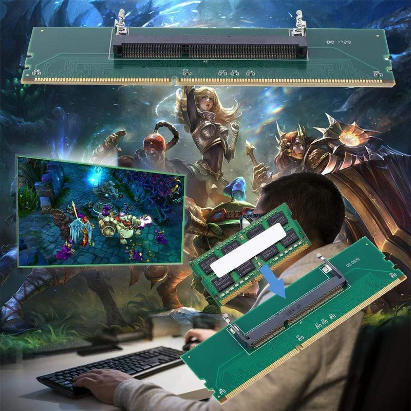 Speicheradapter Der Adapterkarte Laptop 200 Pin Interner Speicher zum Desktop-DDR3-Adapter Praktischer langlebiger tragbarer Anschluss