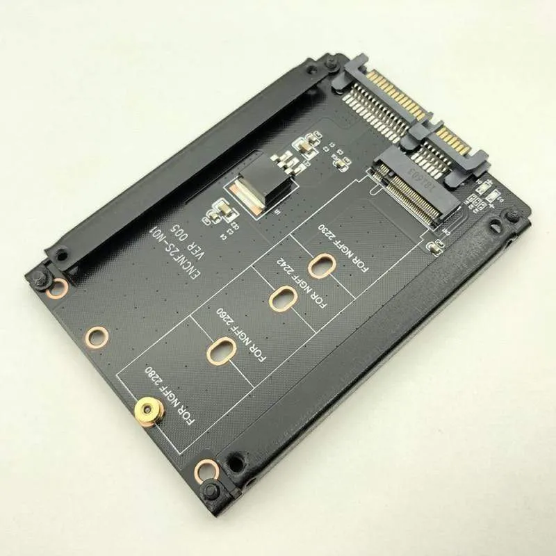 Metallgehäuse B+M Key M.2 NGFF SSD auf 2.5 SATA 6 Gbit/s Adapterkarte mit Gehäusesockel M2 NGFF Adapter mit 5 Schrauben M.2 SATA Adapter