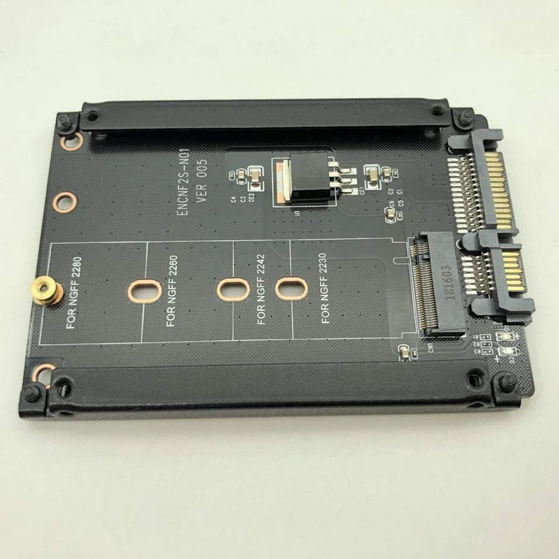 Metallgehäuse B+M Key M.2 NGFF SSD auf 2.5 SATA 6 Gbit/s Adapterkarte mit Gehäusesockel M2 NGFF Adapter mit 5 Schrauben M.2 SATA Adapter