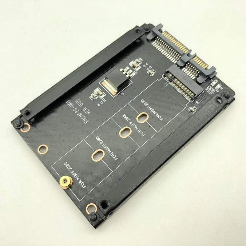 Metallgehäuse B+M Key M.2 NGFF SSD auf 2.5 SATA 6 Gbit/s Adapterkarte mit Gehäusesockel M2 NGFF Adapter mit 5 Schrauben M.2 SATA Adapter