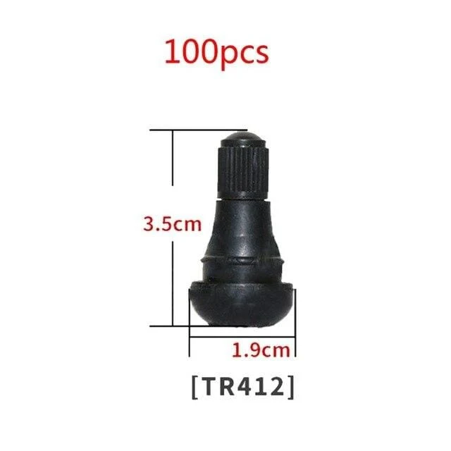 100 Stück TR414/TR413/TR412 Gummireifen-Ventilkappe für Auto, LKW, schlauchloser Reifen, Ventilschaftabdeckung