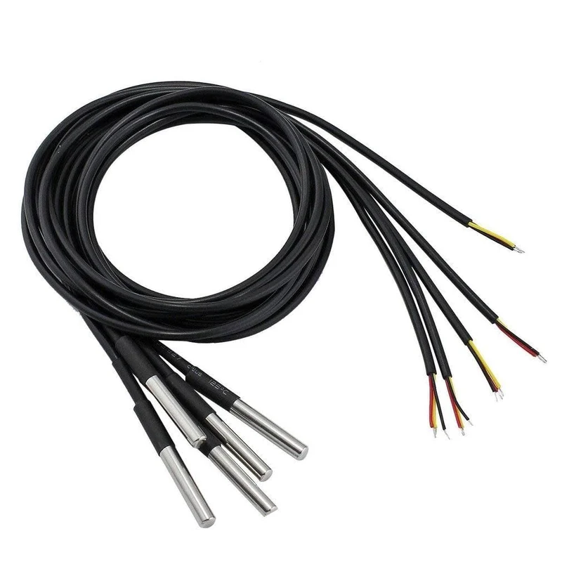 DS18B20 Wasserdichter digitaler Temperatursensor, Thermistor, Thermokabel, 5 Stück, unverzichtbares Zubehör