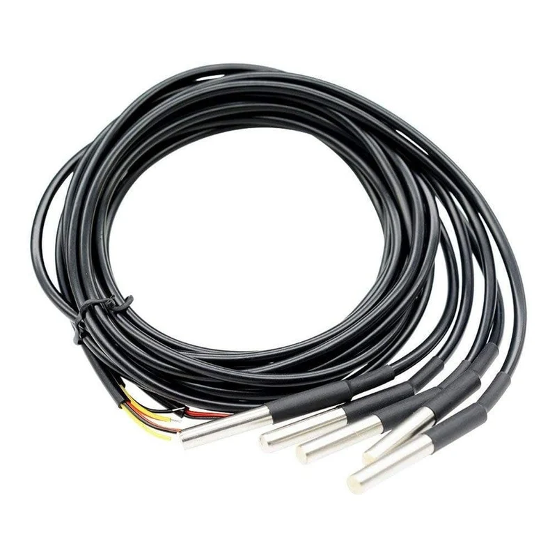 DS18B20 Wasserdichter digitaler Temperatursensor, Thermistor, Thermokabel, 5 Stück, unverzichtbares Zubehör