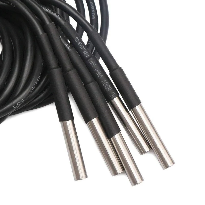 DS18B20 Wasserdichter digitaler Temperatursensor, Thermistor, Thermokabel, 5 Stück, unverzichtbares Zubehör