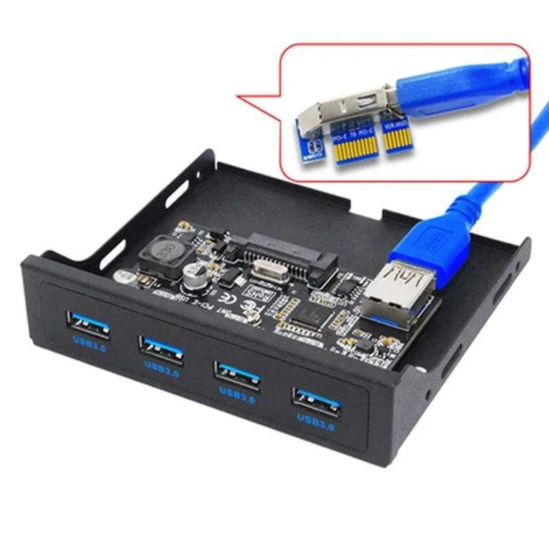 PCI-E zu USB 3.0 PC-Frontplatten-USB-Erweiterungskarte PCIE USB-Adapter 3.5-Zoll-Diskette USB 3.0-Frontplattenhalterung PCI Express x1-Riser