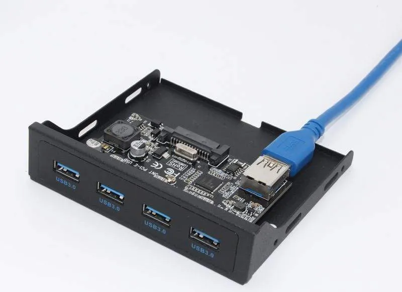 PCI-E zu USB 3.0 PC-Frontplatten-USB-Erweiterungskarte PCIE USB-Adapter 3.5-Zoll-Diskette USB 3.0-Frontplattenhalterung PCI Express x1-Riser