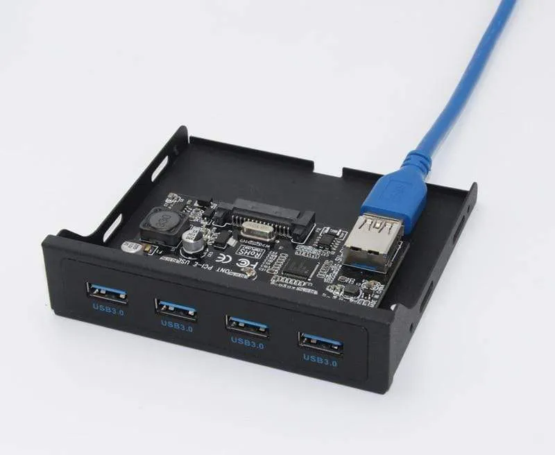 PCI-E zu USB 3.0 PC-Frontplatten-USB-Erweiterungskarte PCIE USB-Adapter 3.5-Zoll-Diskette USB 3.0-Frontplattenhalterung PCI Express x1-Riser