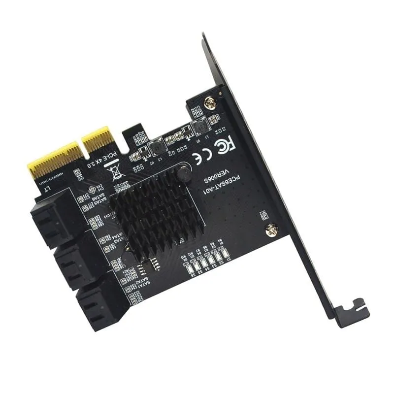 SATA PCI e Adapter 6 Anschlüsse SATA 3.0 an PCI Express x4 Erweiterungskarte SATA3.0 PCIe PCI-e SATA Controller für Festplatte ASMedia ASM1166