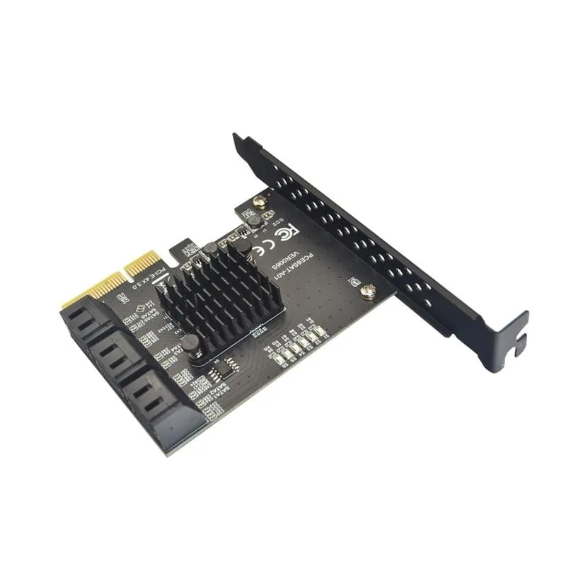 SATA PCI e Adapter 6 Anschlüsse SATA 3.0 an PCI Express x4 Erweiterungskarte SATA3.0 PCIe PCI-e SATA Controller für Festplatte ASMedia ASM1166