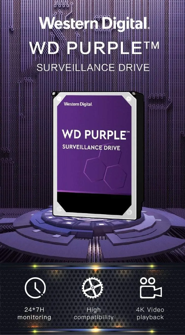 4 TB HDD-Überwachungsfestplatte – 5400 U/min Klasse SATA 6 Gbit/s 64 MB Cache 3.5 Zoll – WD40EJRX Kamera-IP