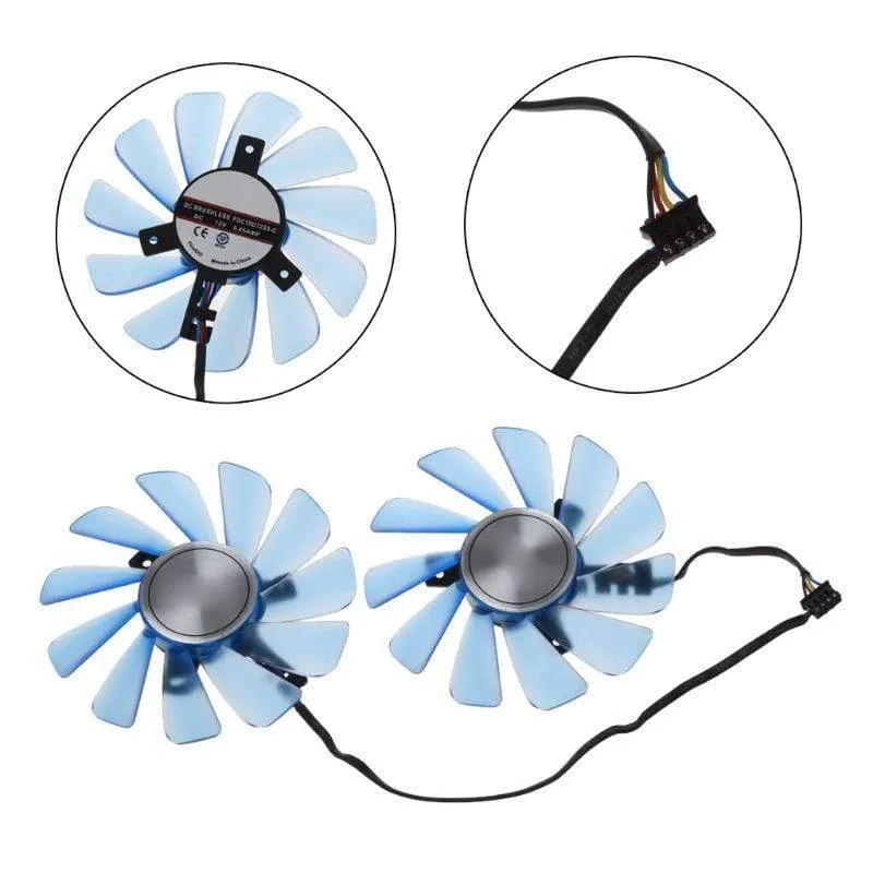 2 Stück FDC10U12S9-C 85 mm 12 V 0.45 A 4-Draht-4-Pin-VGA-Lüfter Ersetzen Sie den Grafikkartenlüfter für SEINE RX 470 RX474 RX570 Kühlerlüfter C26