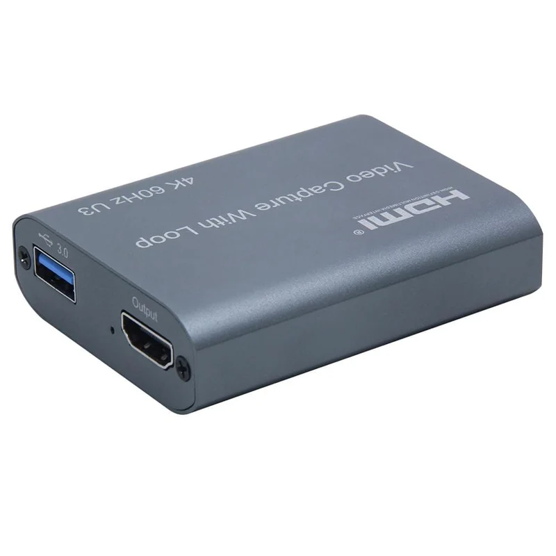 4K 60HZ USB 3.0 Loop Out Audio Video Capture Card 1080P 60fps HDMI Video Grabber Box für PS4 Spiel Kamera Recorder Live-Streaming
