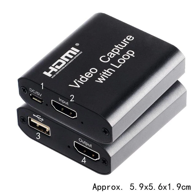 4K 60HZ USB 3.0 Loop Out Audio Video Capture Card 1080P 60fps HDMI Video Grabber Box für PS4 Spiel Kamera Recorder Live-Streaming