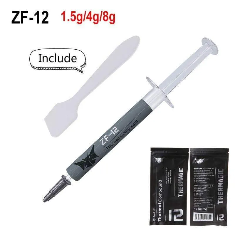 ZF-12 Hochleistungs-Wärmeleitfähigkeit, 12 W/mk Fettpaste, AMD Intel Prozessor, CPU, GPU, Kühler, Lüfter, Verbindung, Kühlkörper