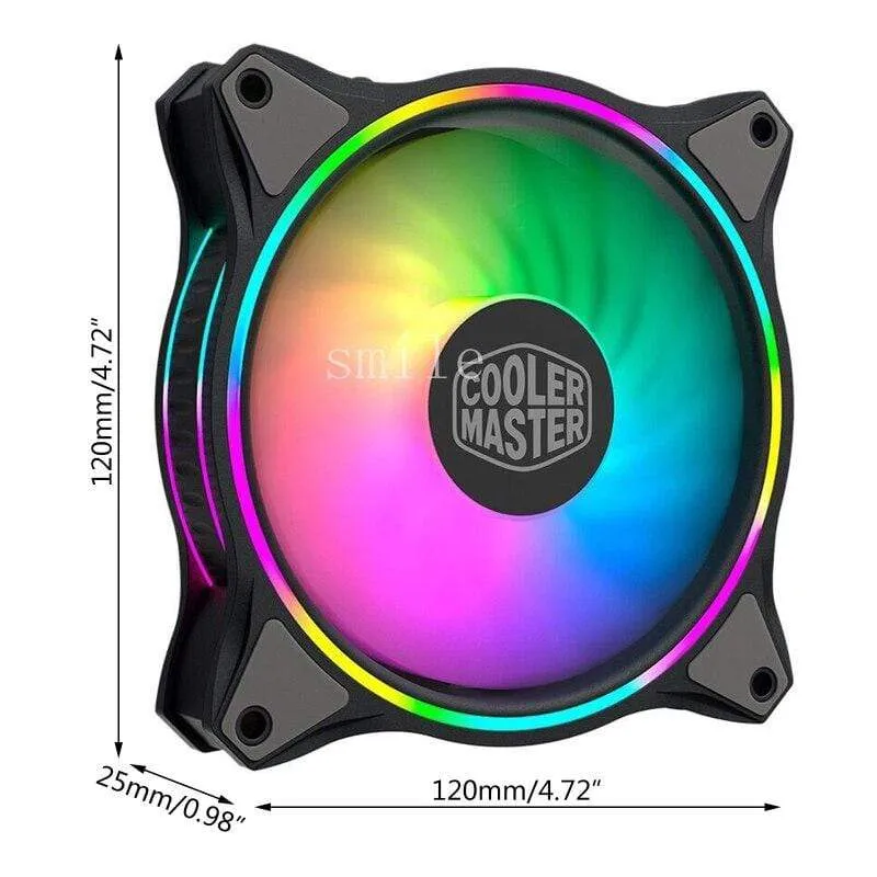 Kühler Master Master Lüfter MF120 HALO Adressierbarer RGB-Lüfter mit zwei Ringen für PC-Computergehäuse Flüssigkeitskühler