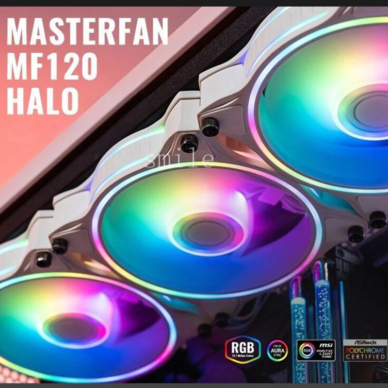 Kühler Master Master Lüfter MF120 HALO Adressierbarer RGB-Lüfter mit zwei Ringen für PC-Computergehäuse Flüssigkeitskühler