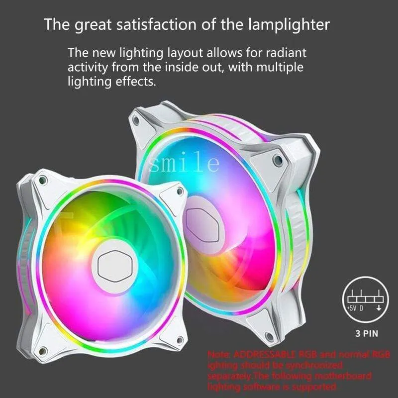 Kühler Master Master Lüfter MF120 HALO Adressierbarer RGB-Lüfter mit zwei Ringen für PC-Computergehäuse Flüssigkeitskühler
