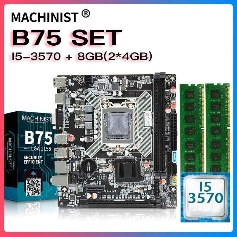 B75 Desktop Motherboard LGA 1155 Set Kit mit Intel Core i5-3570 Prozessor und DDR3 8 GB (2 * 4 GB) RAM-Speicher USB3.0 X7-V124