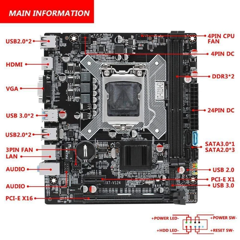 B75 Desktop Motherboard LGA 1155 Set Kit mit Intel Core i5-3570 Prozessor und DDR3 8 GB (2 * 4 GB) RAM-Speicher USB3.0 X7-V124
