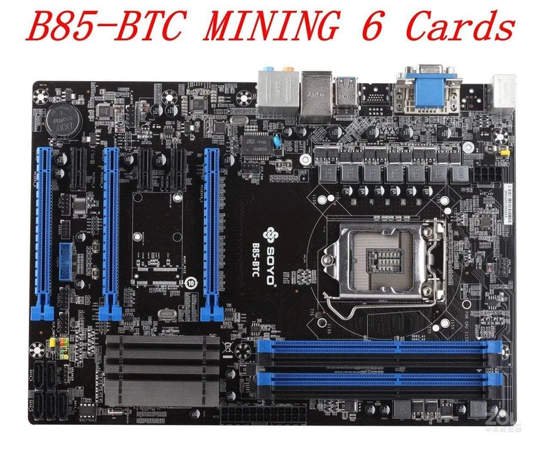 Mining BTC B85-BTC 6PCI-E Desktop-Motherboard B85 LGA 1150 DDR3 16G SATA3 USB3.0 ATX BTC Mining-Motherboard