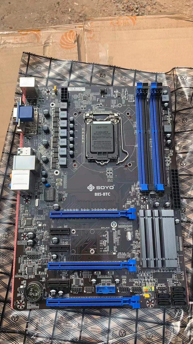 Mining BTC B85-BTC 6PCI-E Desktop-Motherboard B85 LGA 1150 DDR3 16G SATA3 USB3.0 ATX BTC Mining-Motherboard
