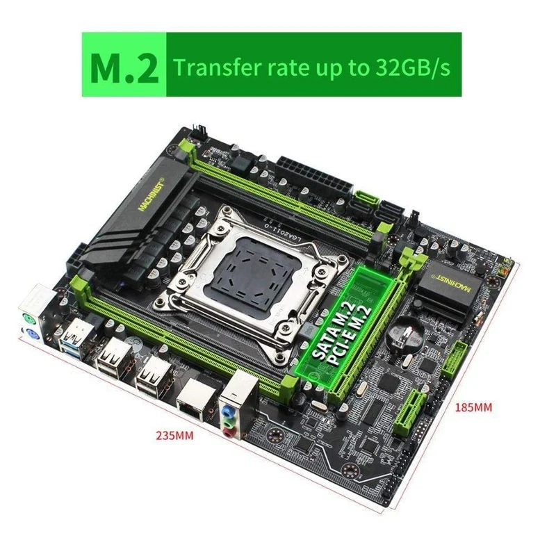 X79 LGA2011 Desktop-Motherboard LGA 2011 unterstützt DDR3 REG ECC RAM Intel Xeon E5 v1 & v2 Prozessor X79 V2.82 Mainboard