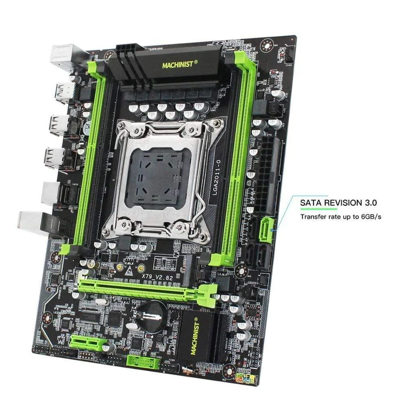 X79 LGA2011 Desktop-Motherboard LGA 2011 unterstützt DDR3 REG ECC RAM Intel Xeon E5 v1 & v2 Prozessor X79 V2.82 Mainboard