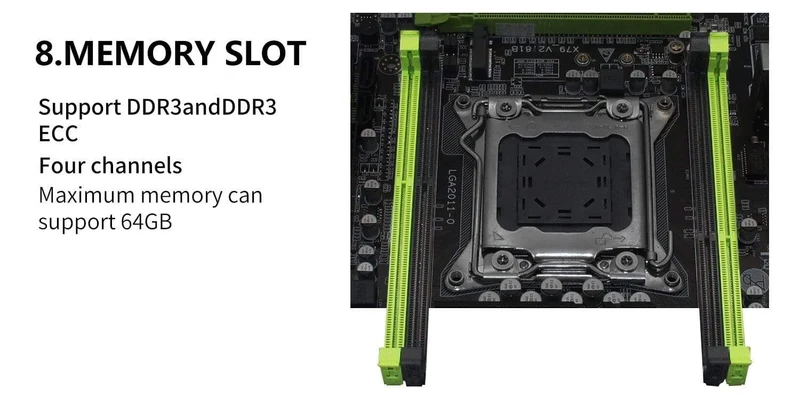 X79 LGA2011 Desktop-Motherboard LGA 2011 unterstützt DDR3 REG ECC RAM Intel Xeon E5 v1 & v2 Prozessor X79 V2.82 Mainboard