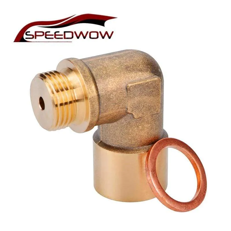 90 Grad M18x1.5 O2 Lambdasonde Sauerstoffsensor Extender Spacer für Decat Wasserstoff Messing