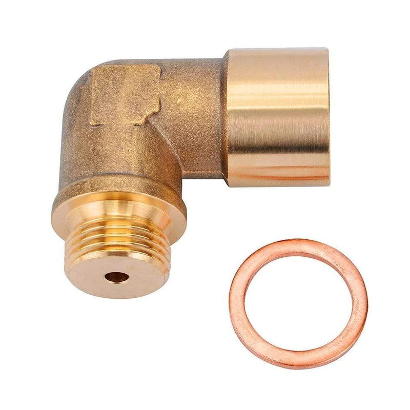 90 Grad M18x1.5 O2 Lambdasonde Sauerstoffsensor Extender Spacer für Decat Wasserstoff Messing