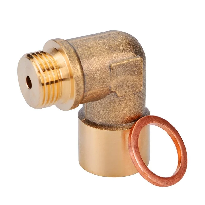 90 Grad M18x1.5 O2 Lambdasonde Sauerstoffsensor Extender Spacer für Decat Wasserstoff Messing