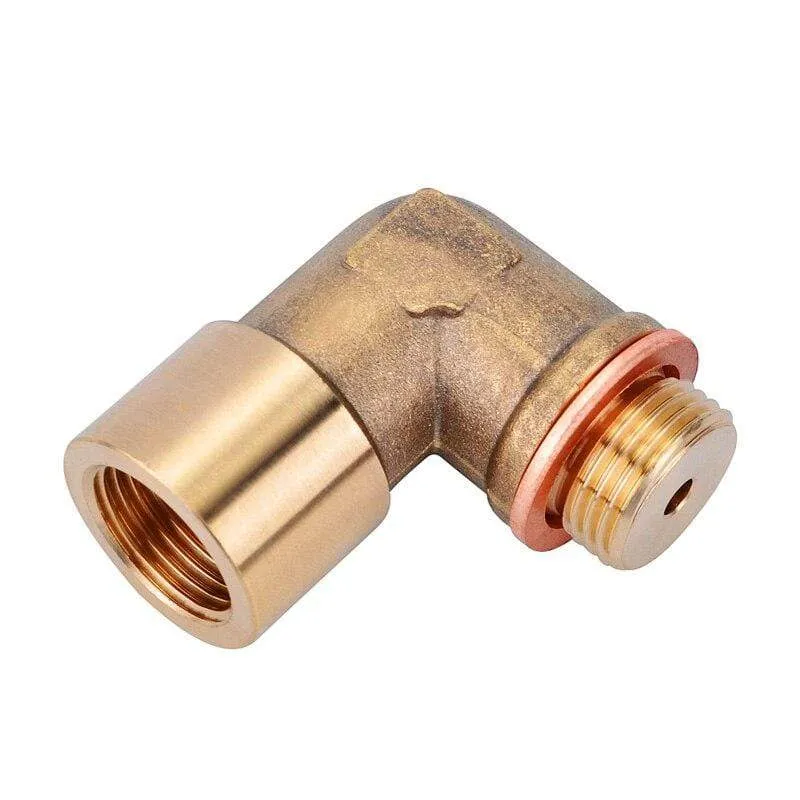 90 Grad M18x1.5 O2 Lambdasonde Sauerstoffsensor Extender Spacer für Decat Wasserstoff Messing