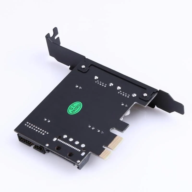 Superschnelles PCI-E zu USB 3.0 mit 2 USB-Anschlüssen. PCI-Express-Erweiterungskarte, 19-poliger Stromanschluss, unterstützt PCIE 1X, 4X, 8X, 16X